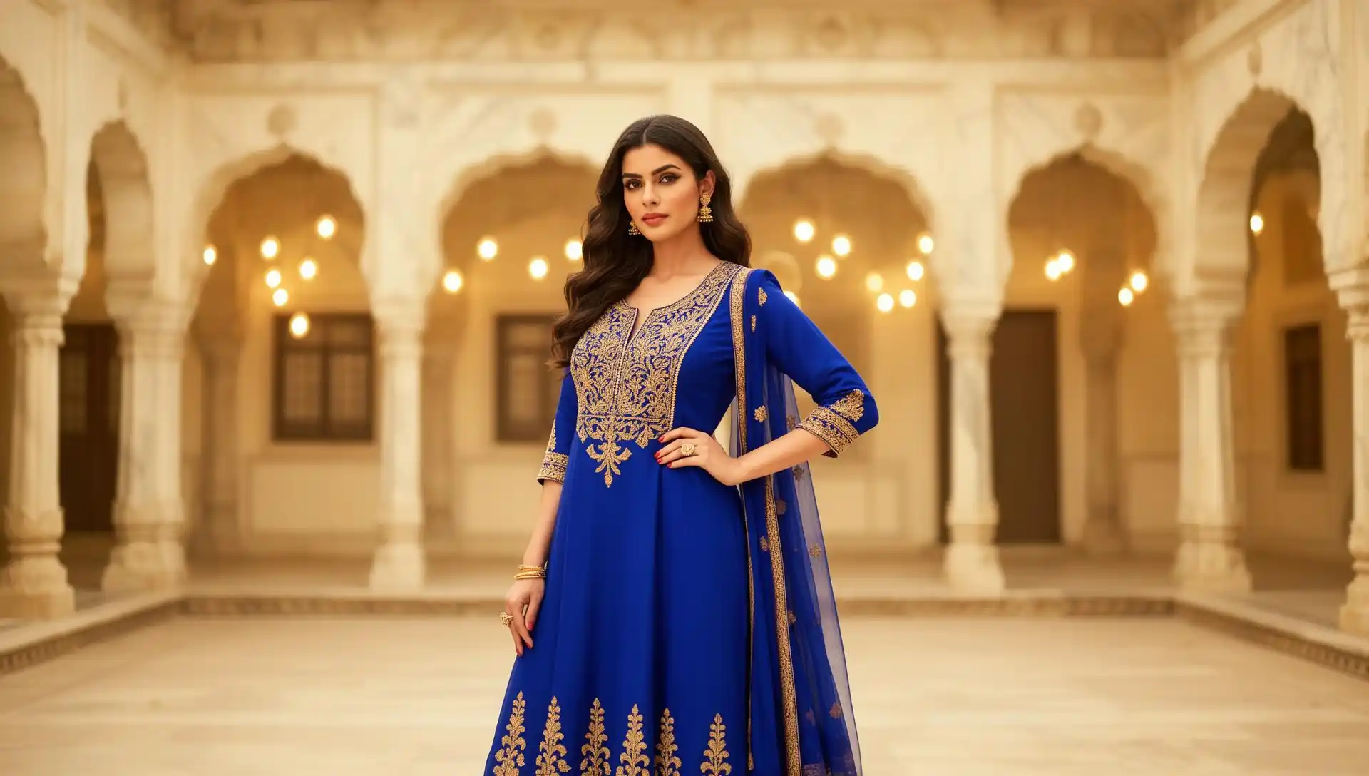 Woman wearing a Kalindi Lifestyle kurti